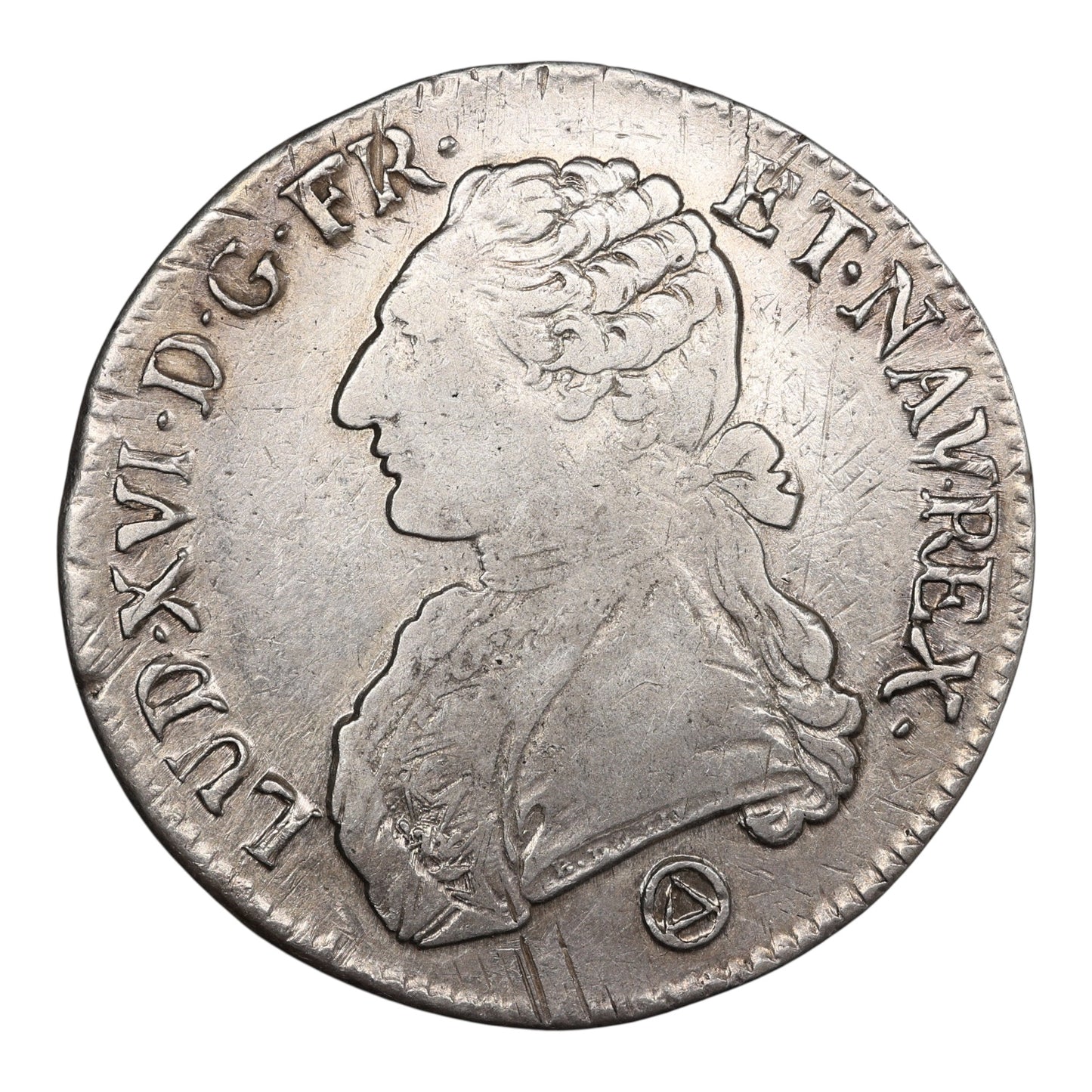 Louis XVI (1774-1792) Shield with olive branches 1775 Q Perpignan Silver 28.48 gr