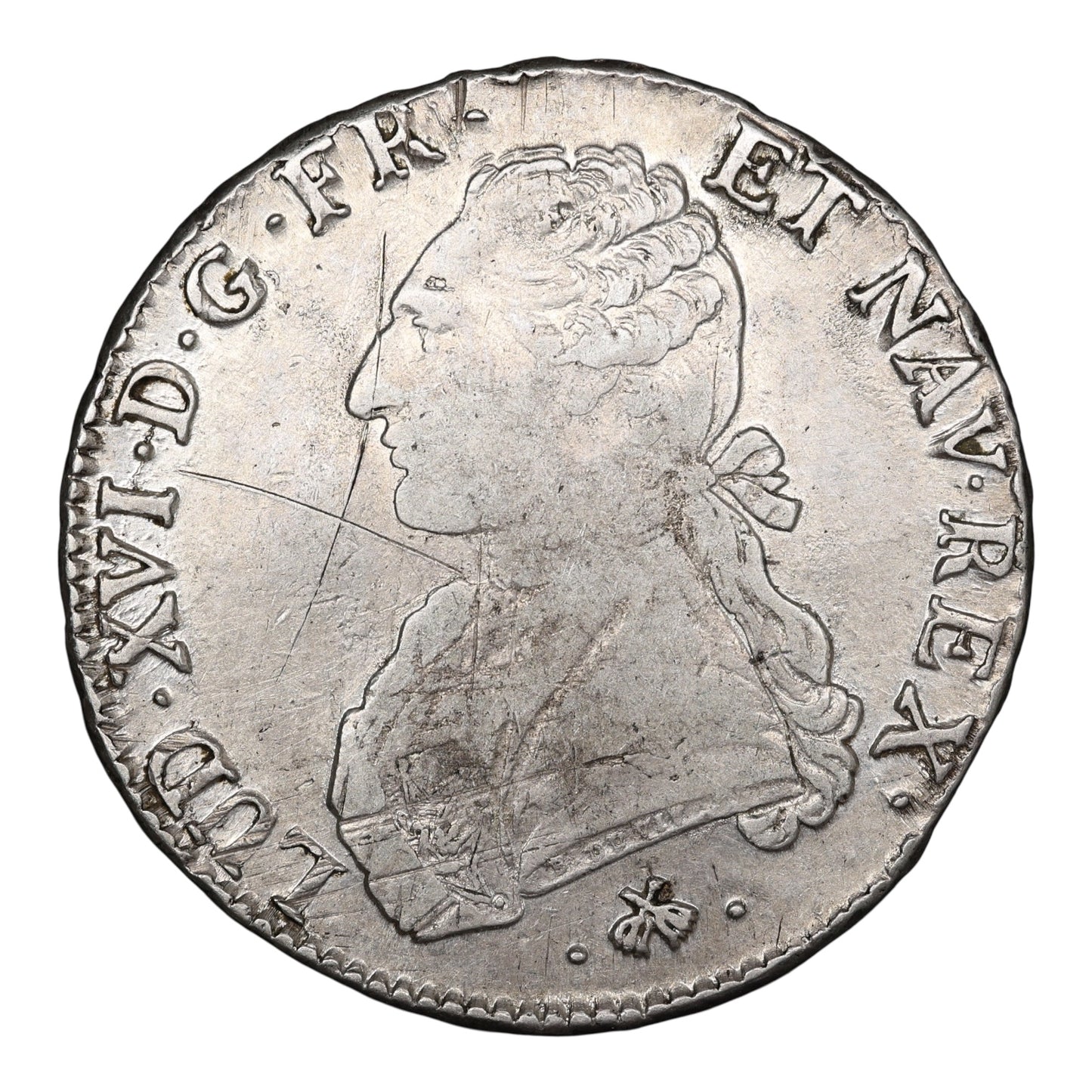 Louis XVI (1774-1792) Écu aux branches d'olivier 1777 L Bayonne Argent 29.14 gr