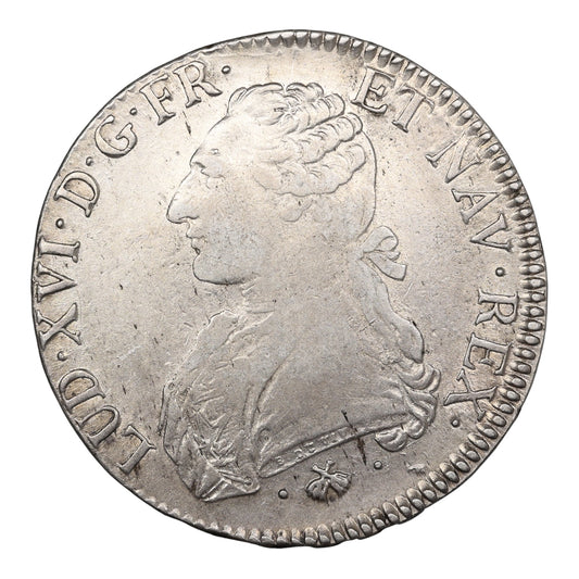 Louis XVI (1774-1792) Écu aux branches d'olivier 1777 L Bayonne Argent 29.13 gr