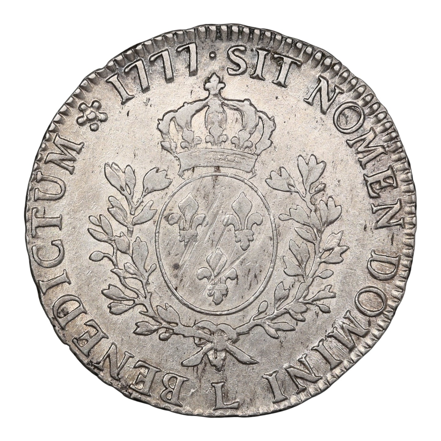 Louis XVI (1774-1792) Shield with olive branches 1777 L Bayonne Silver 29.13 gr