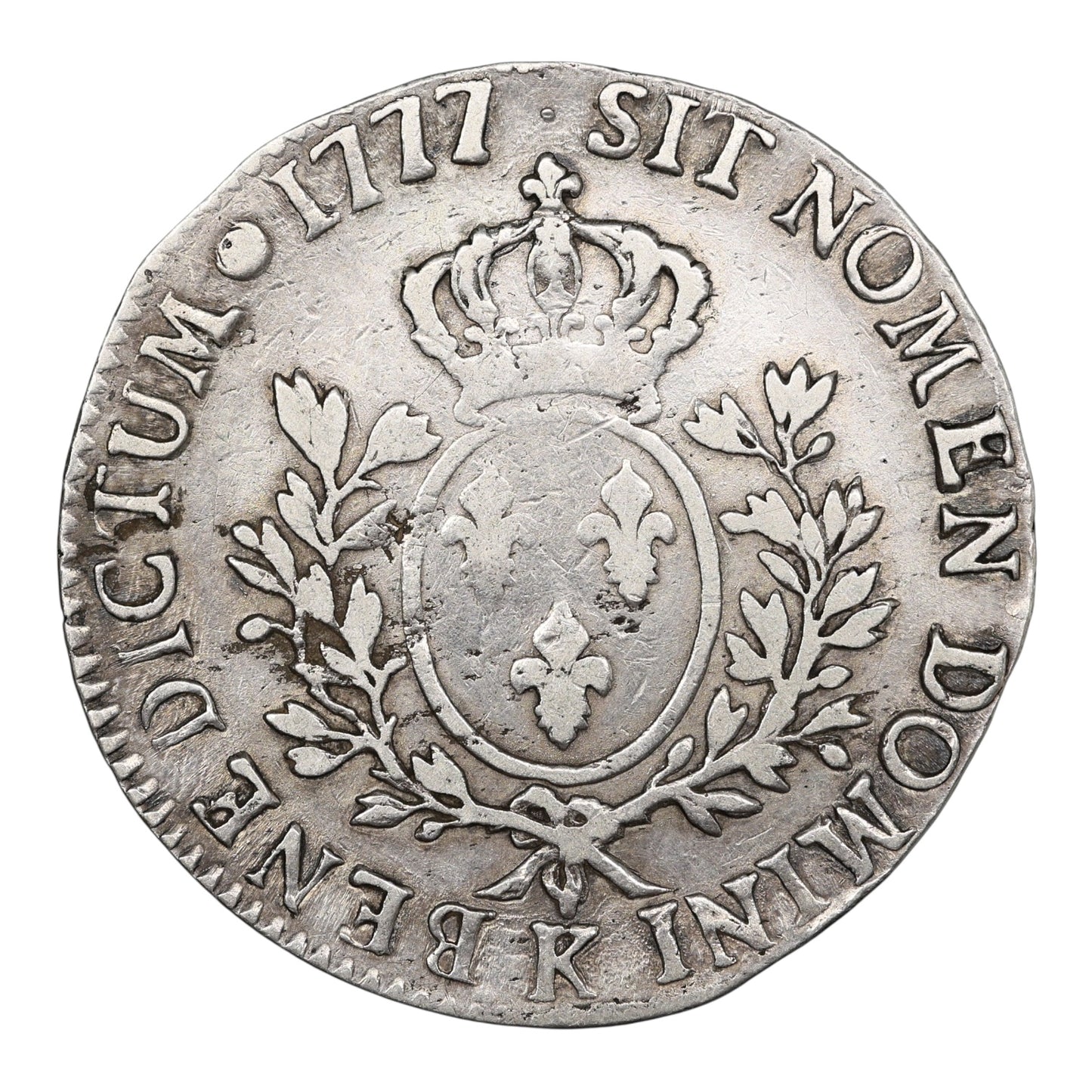 Louis XVI (1774-1792) Écu aux branches d'olivier 1777 K Bordeaux Argent 28.97 gr