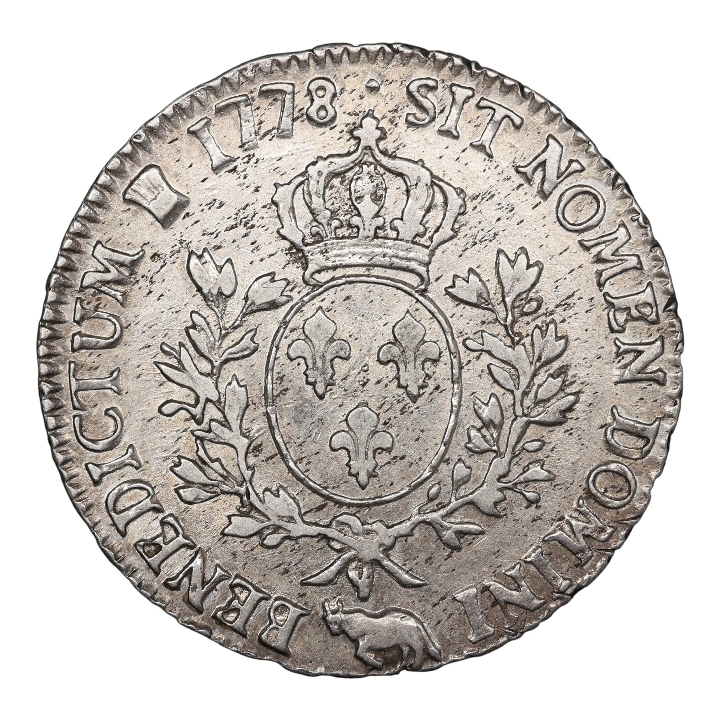 Louis XVI (1774-1792) Écu aux branches d'olivier 1778 Vaquette Pau Argent 29.20 gr