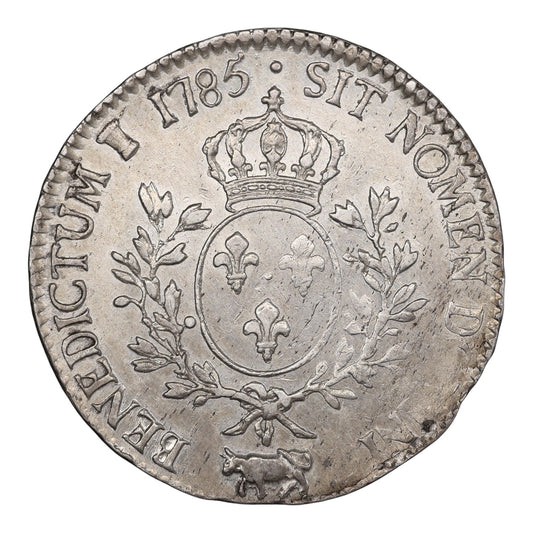 Louis XVI (1774-1792) Écu aux branches d'olivier 1785 Vaquette Pau Argent 28.97 gr