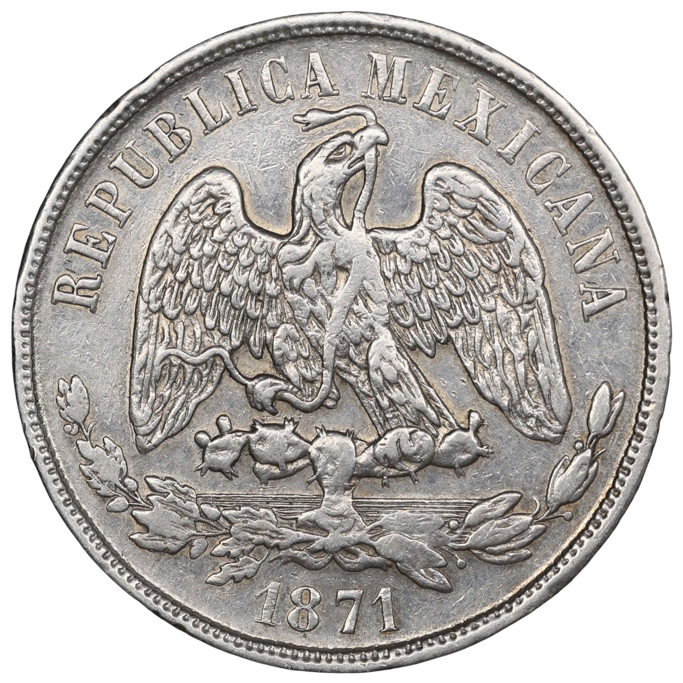 Mexique Un Peso 1871 Mexico City Argent 26.90 gr
