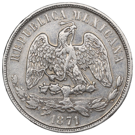 Mexique Un Peso 1871 Mexico City Argent 26.90 gr