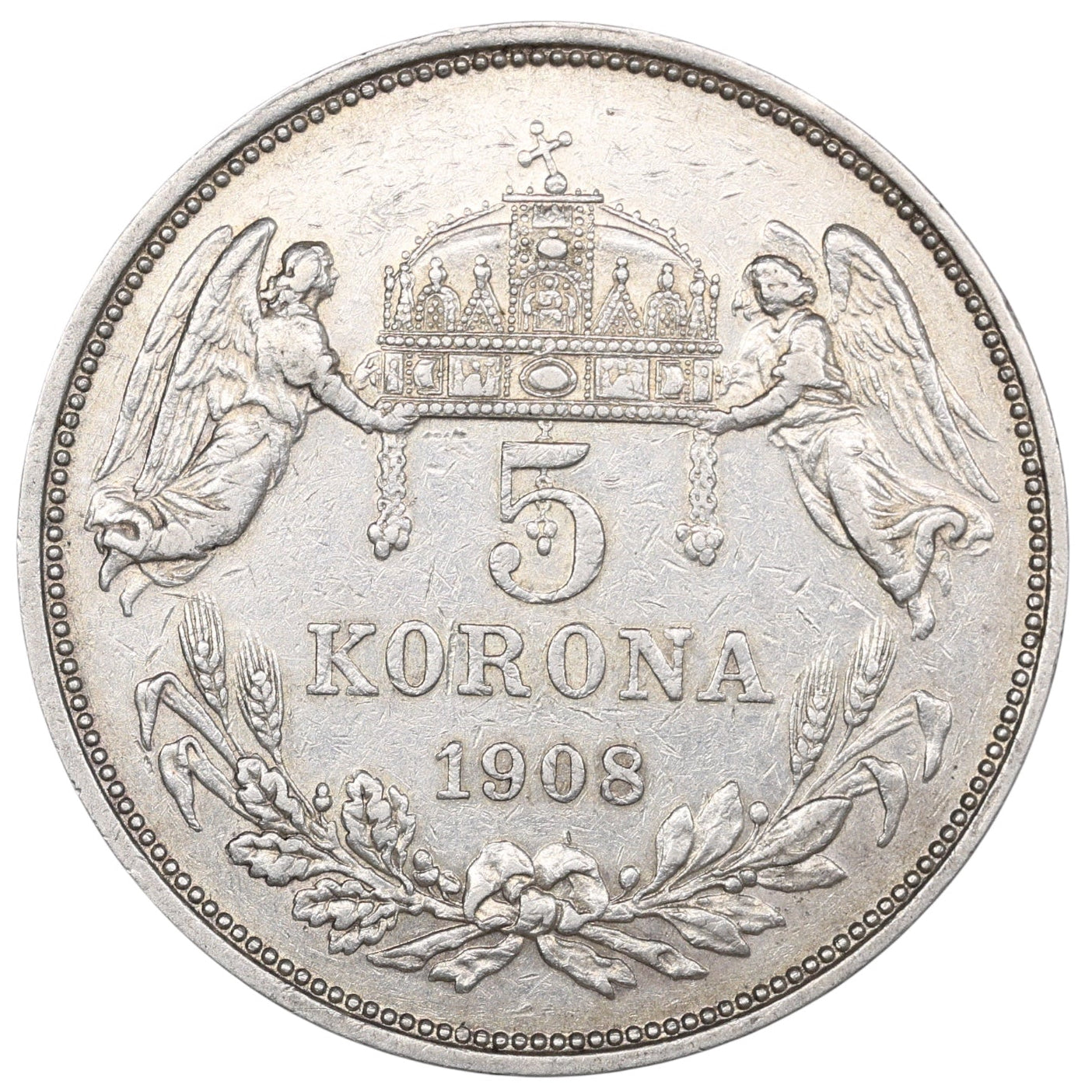 Hongrie François Joseph Ier (1848-1916) 5 Korona 1908 Argent 23,96 gr