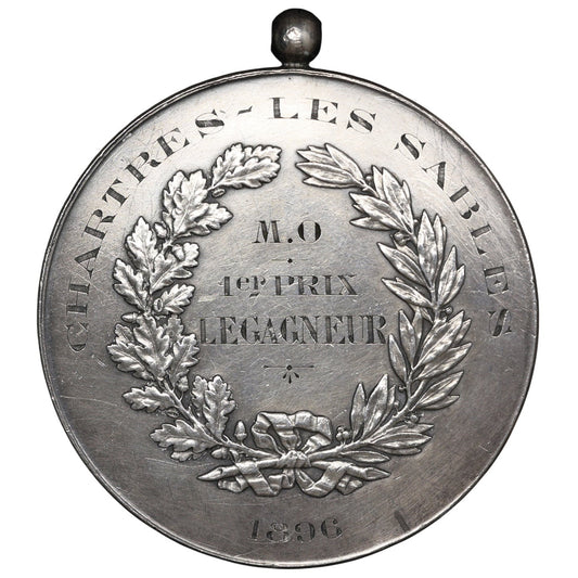 Médaille de tir Chartres - Les sables 1er Prix Legagneur 1896 Argent 47.23 grammes 46 mm
