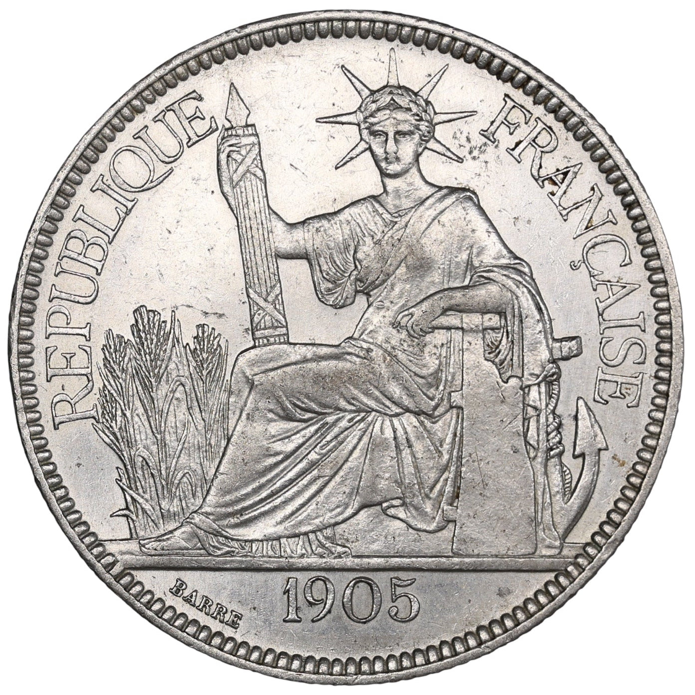 Indochine Piastre de Commerce 1905 Argent 27.00 gr