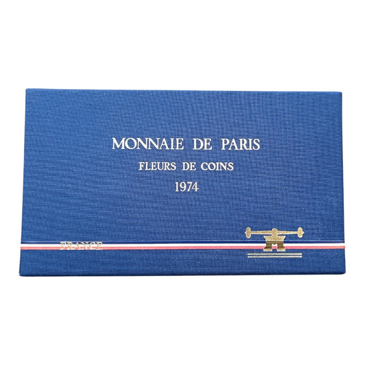 France Coffret Fleur de Coins 1974 BU Monnaie de Paris avec 50 francs Hercule Argent