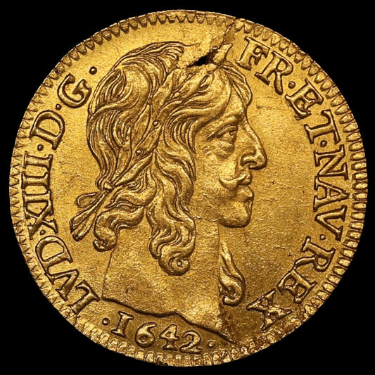 Louis XIII (1610-1643) Louis d'Or aux Huit L mèche longue 1642 A Paris 6.74 gr