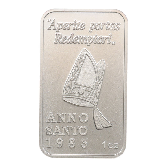 Lingotin 1 Ounce Once Argent Silver Anno Santo 1983 Aperite Portas Redemptori Johnson Matthey Metalli Preziosi
