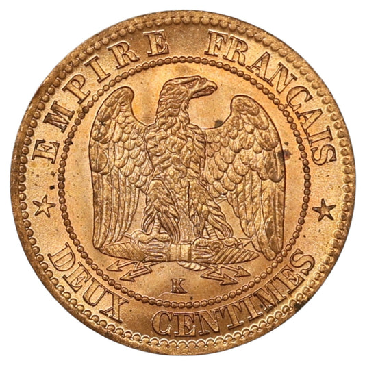 Napoléon III (1852-1870) 2 centimes bronze 1862 K Bordeaux 2.00 gr