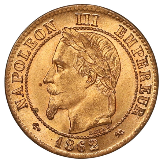 Napoléon III (1852-1870) 2 centimes bronze 1862 K Bordeaux 2.00 gr