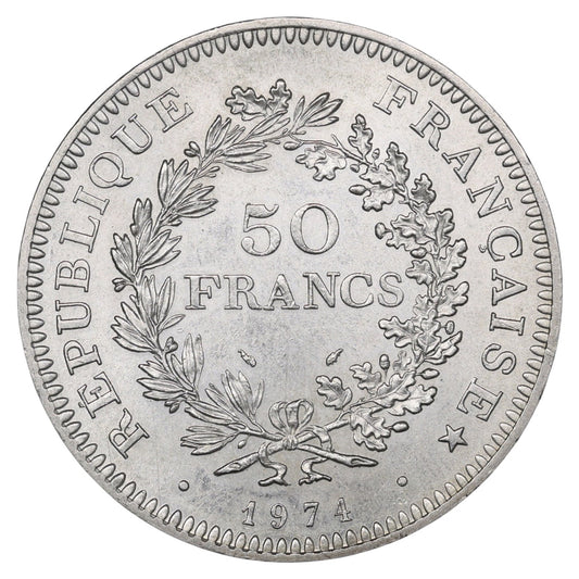 Hercule 50 Francs 1974 Argent Avers de la 20 Francs 30.18 gr