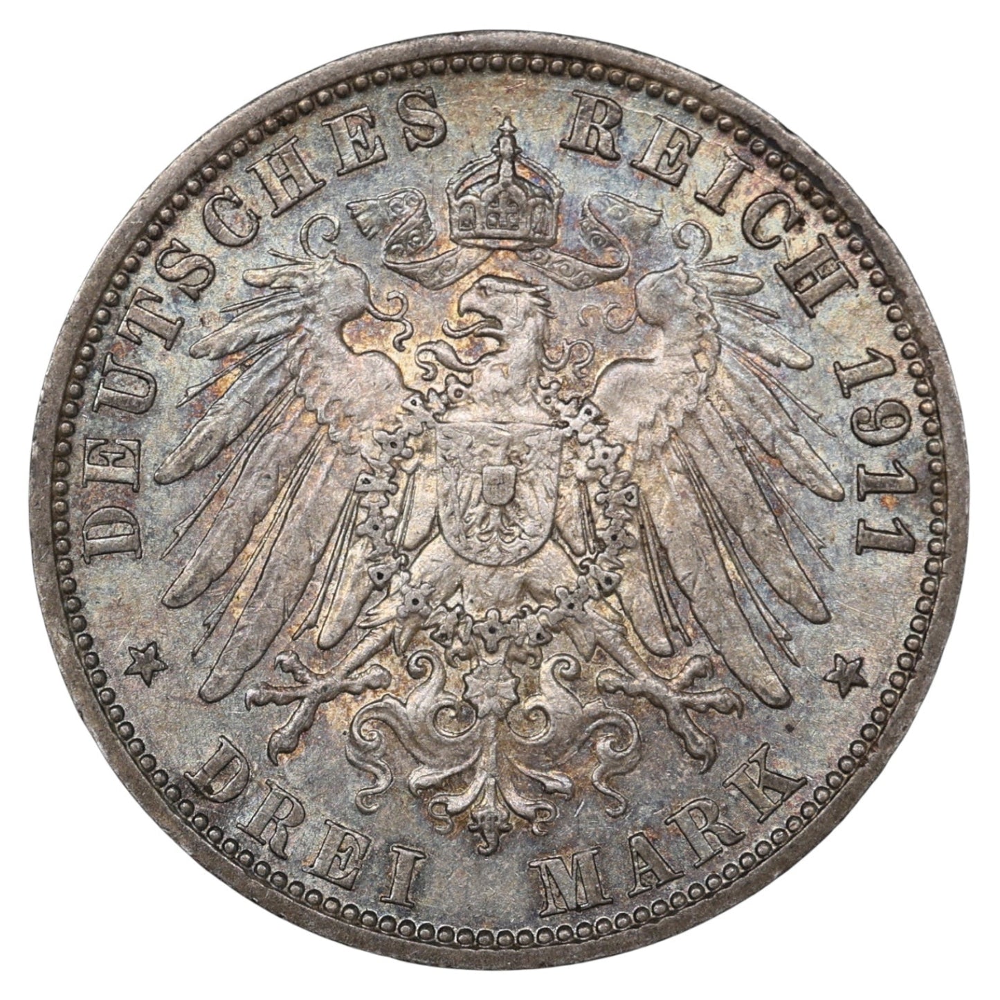 Allemagne Prusse Guillaume II (1888-1918) 3 Mark Argent 1911 A Berlin 16.66 gr