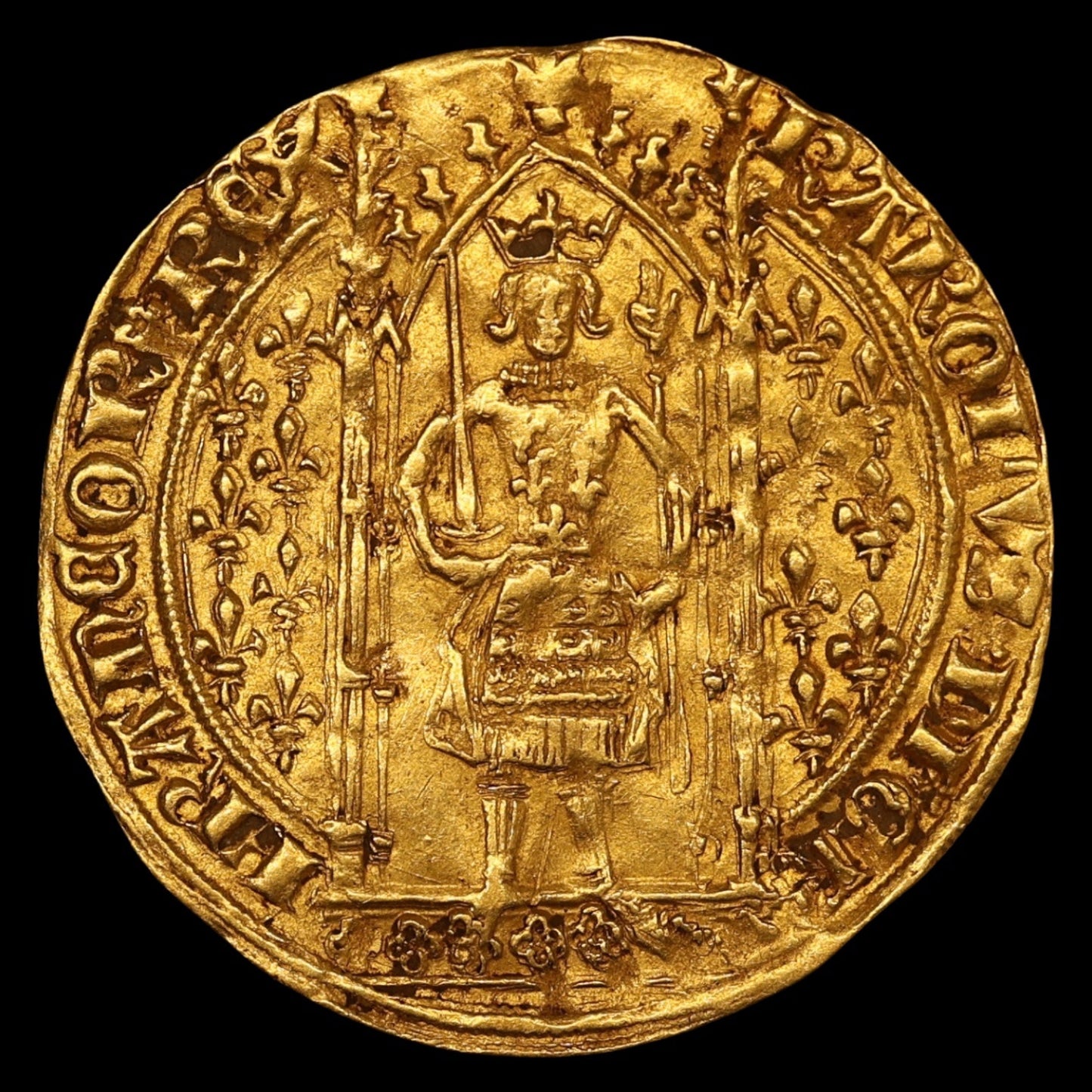 Charles V (1364-1380) Franc à pied Or 3.76 gr