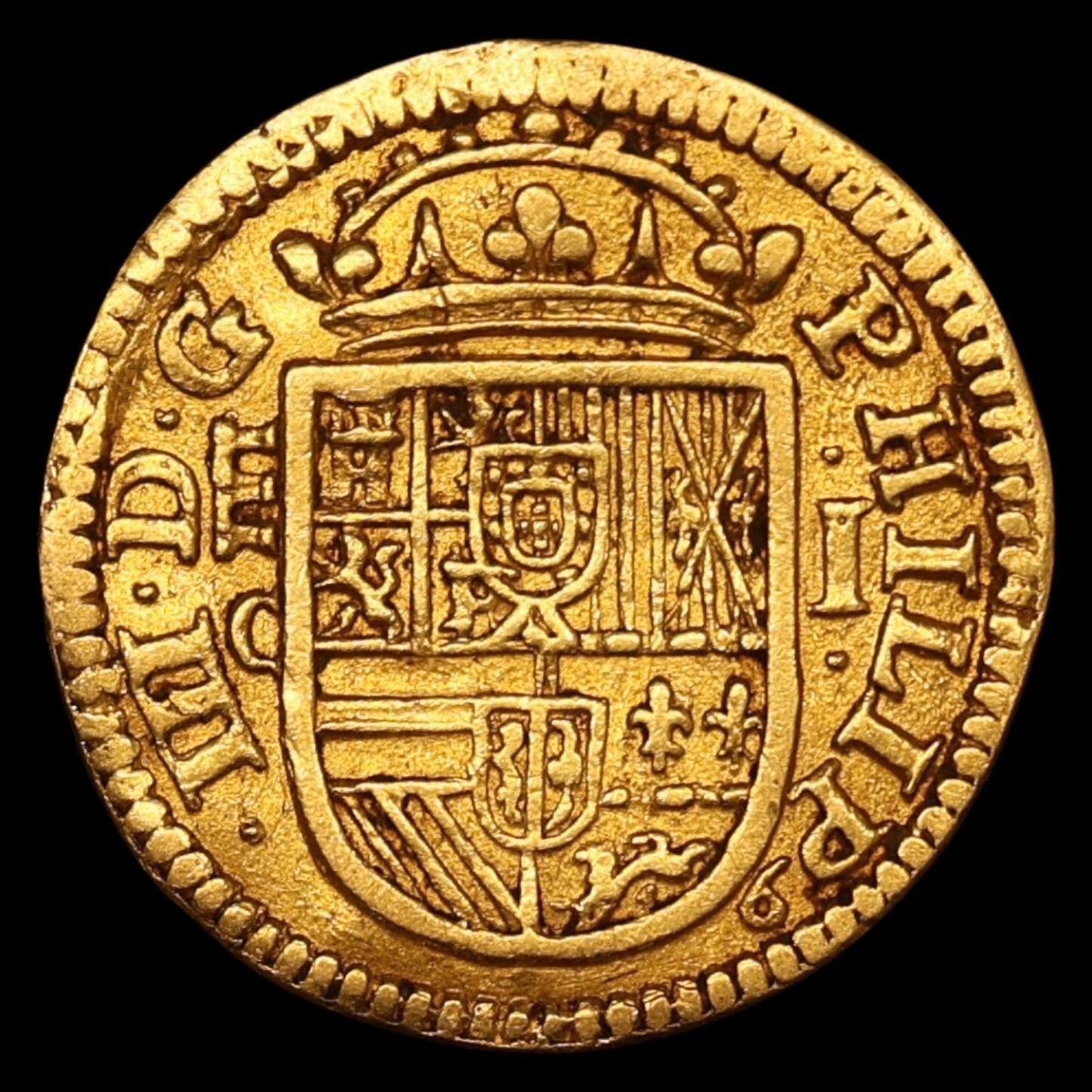 Espagne Philippe III (1598-1621) 1 Escudo Or 1608 C Ségovie 3.25 gr