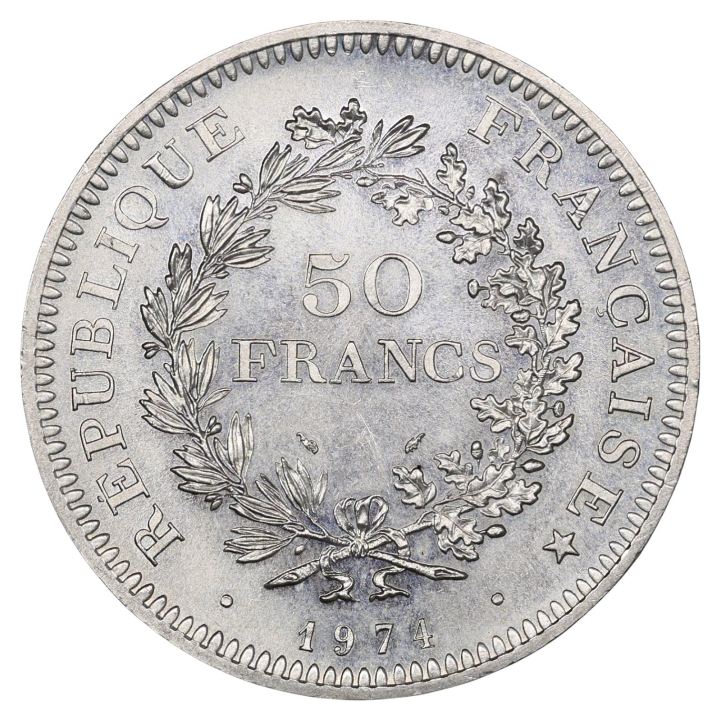 Hercule 50 Francs 1974 Avers de la 20 Francs Argent 30.23 gr