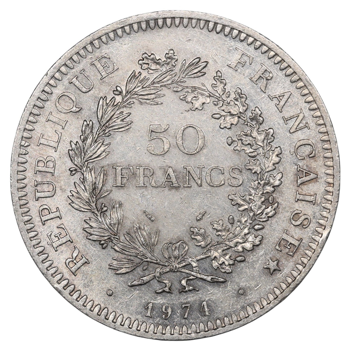 Hercule 50 Francs 1974 Avers de la 20 Francs Argent 30.08 gr