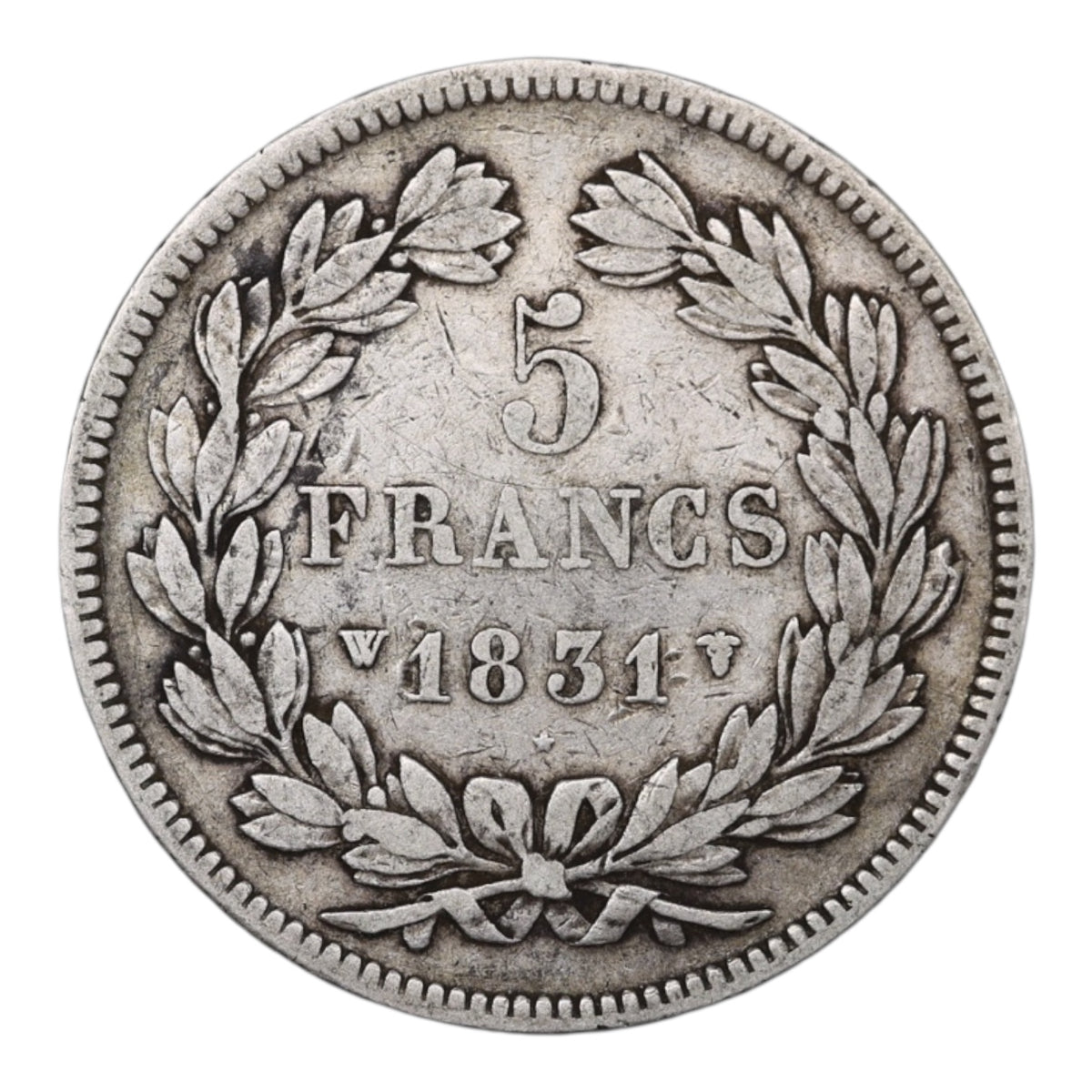 Louis-Philippe Ier (1830-1848) 5 Francs Argent 1831 W Lille Domard 1er type Tranche en relief 25.08 gr