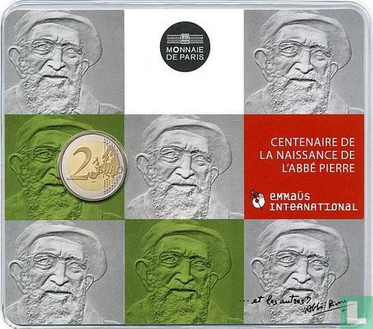 Monnaie de Paris Coincard 2012 2 euros Abbé Pierre