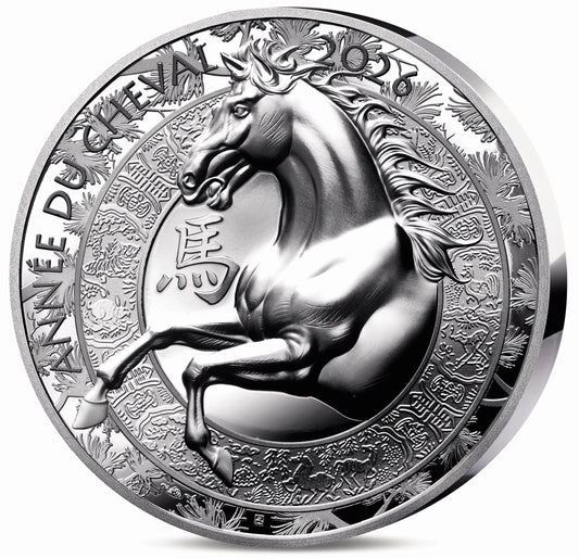 Monnaie de Paris 20 Euros 2026 BE Haut relief Calendrier chinois année du Cheval Argent Dans son coffret