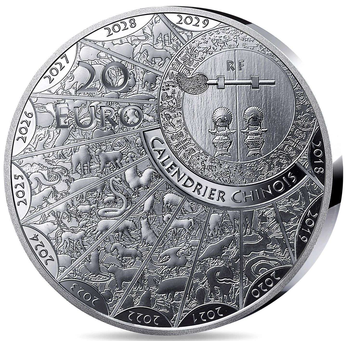 Monnaie de Paris 20 Euros 2026 BE Haut relief Calendrier chinois année du Cheval Argent Dans son coffret