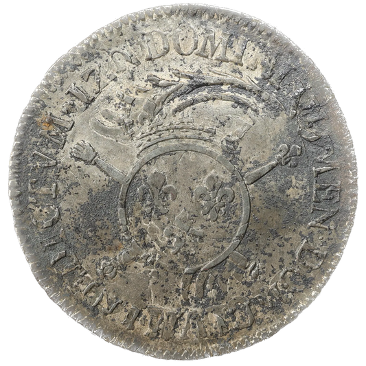 LOUIS XIV (1643-1715) 1/2 Shield with insignia 1701 Illegible mint 13.29 gr Very beautiful