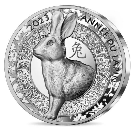 Monnaie de Paris 20 Euros 2023 BE Calendrier chinois année du Lapin Argent 1oz Dans son coffret