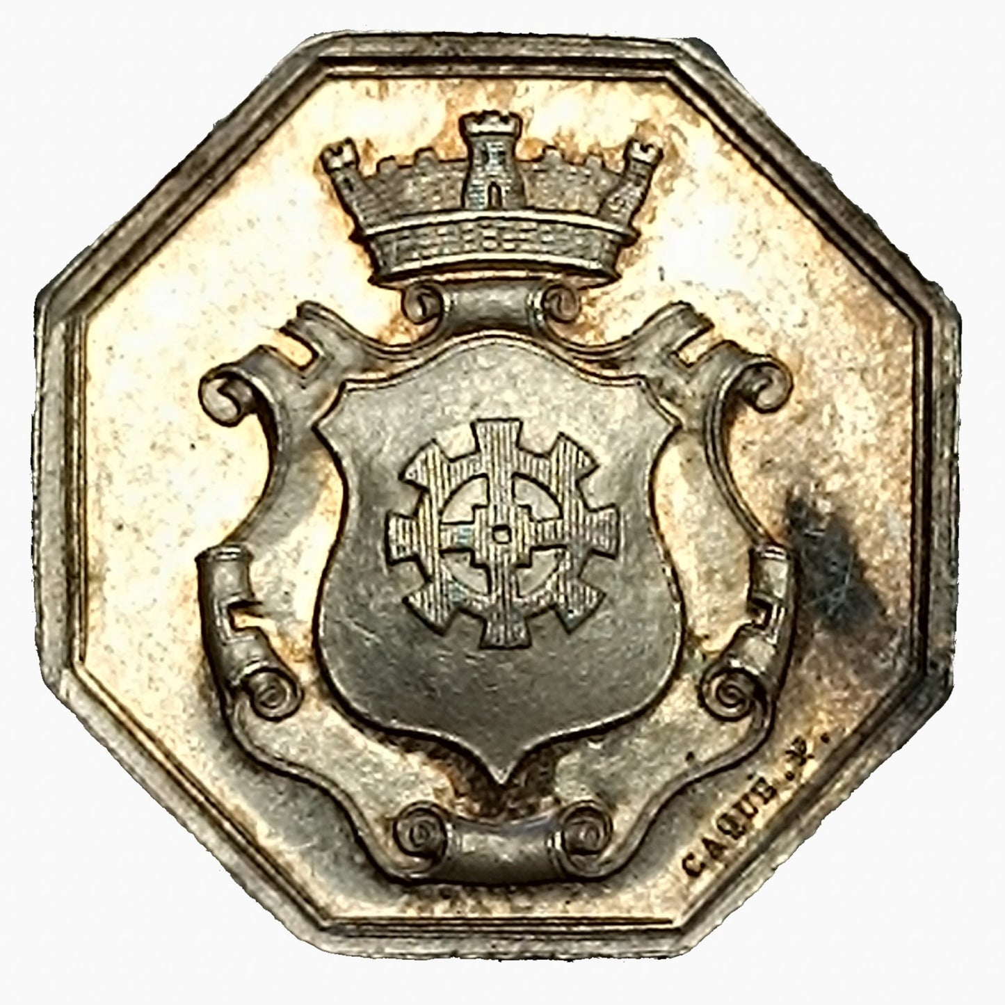 Jeton Comptoir d'escompte de Mulhouse 1854 Argent 6.7 gr