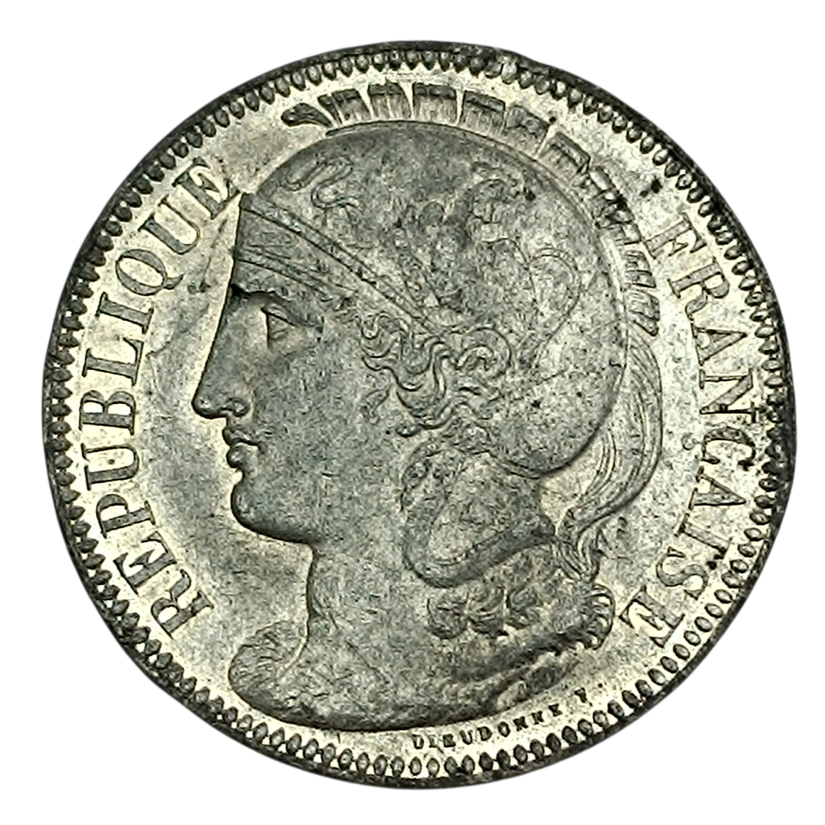 Concours 10 centimes 1848 en étain Par Dieudonné 8.29 gr