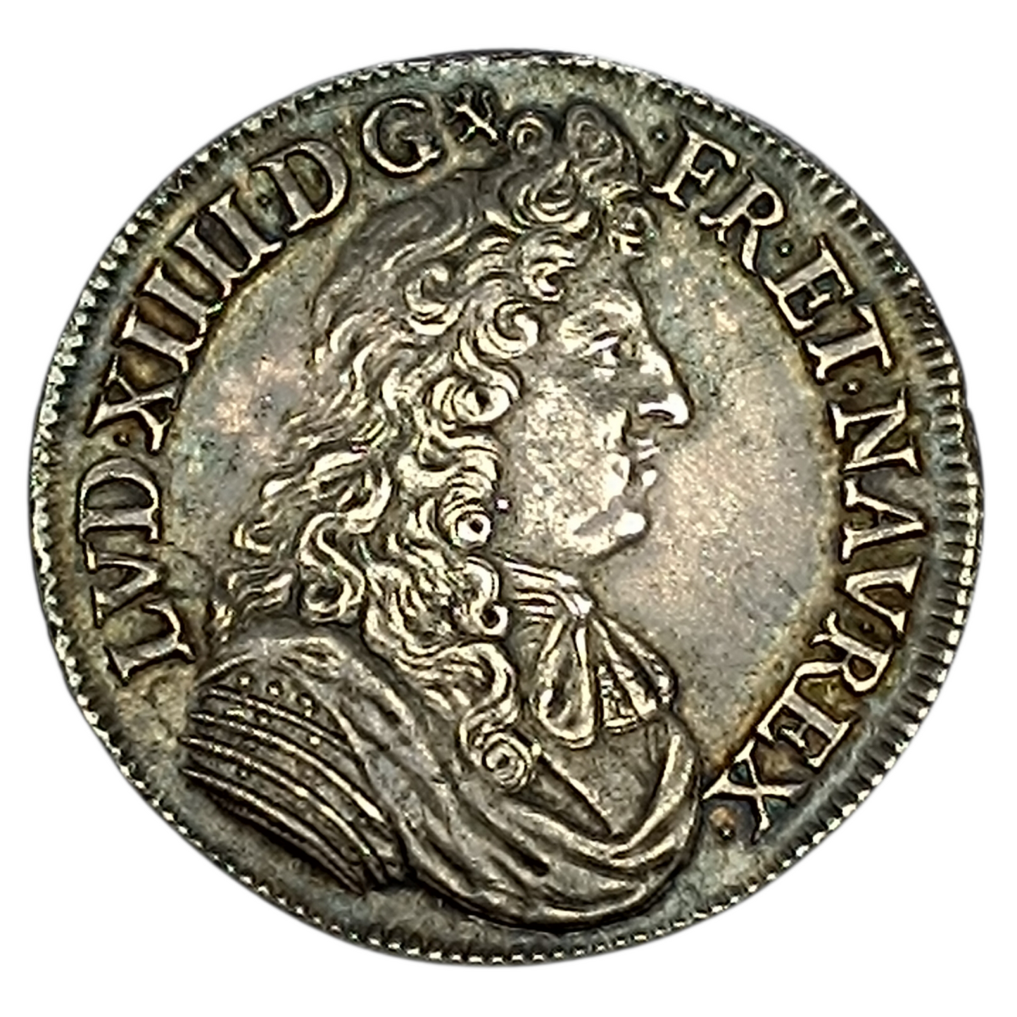 Louis XIV (1643-1715) 1/2 Demi Écu à la cravate 1680 D Lyon 13.62 Gr