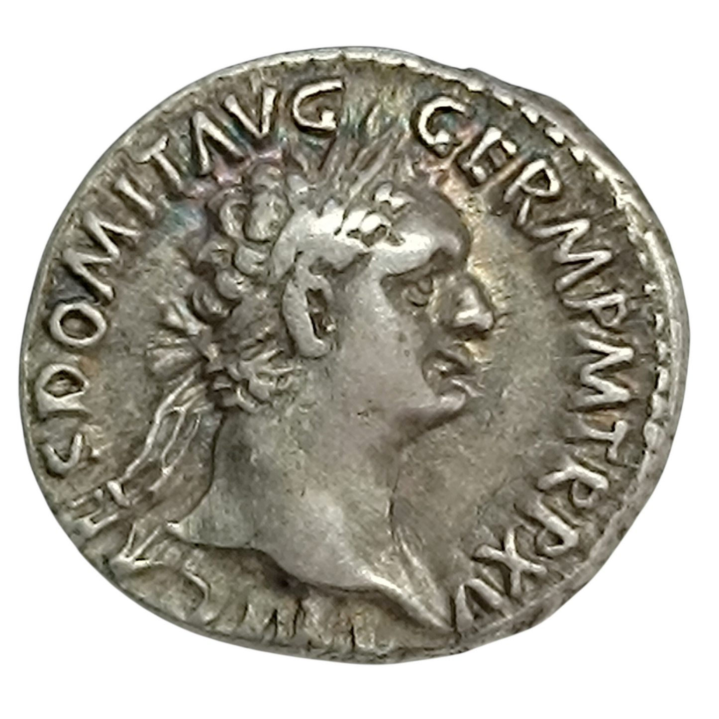 Domitian (81-96) denier. Pallas reverse. Money. 3.53 gr