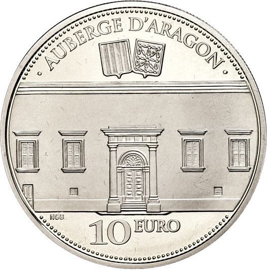 Malte 10 Euros 2014 Auberge d'Aragon Coffret BE Argent 18.75 gr