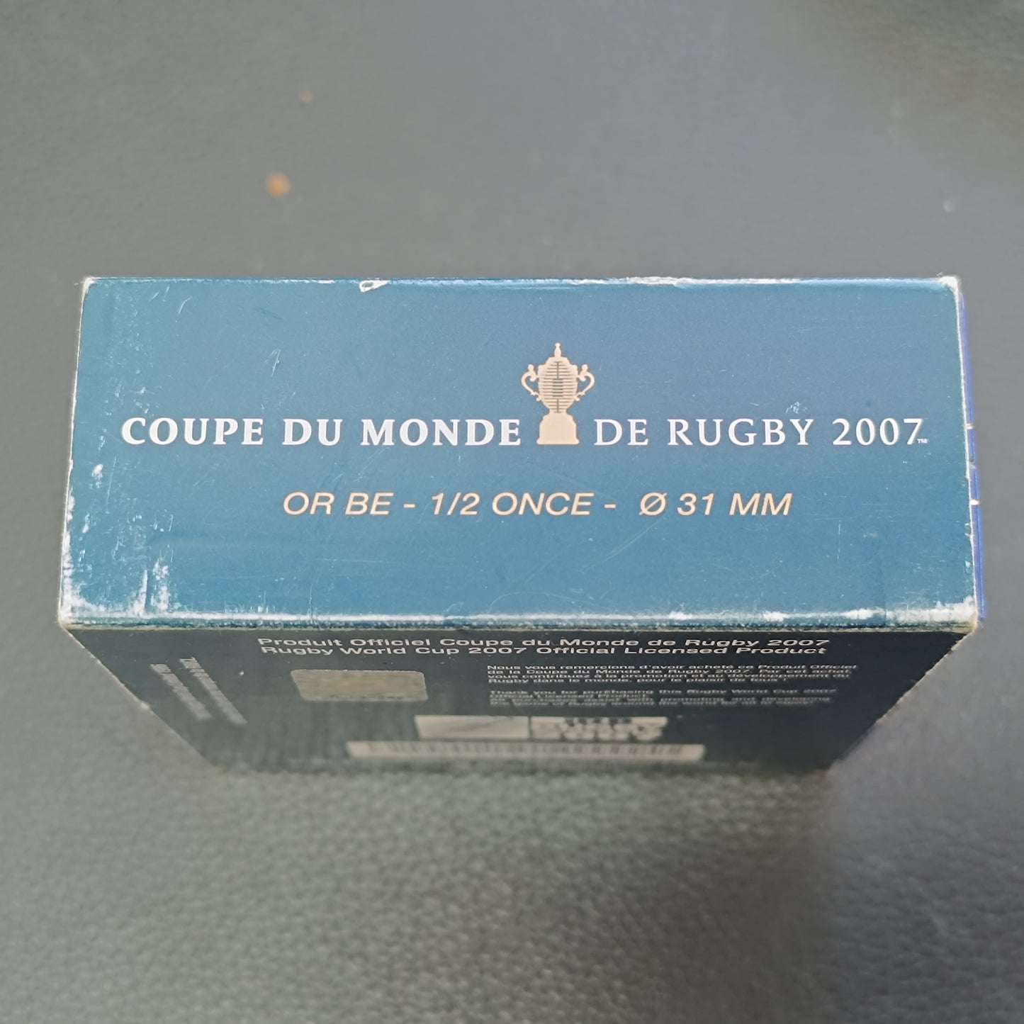 Monnaie de Paris 20 euros 2007 Coupe du monde de Rugby Or BE 1/2 once