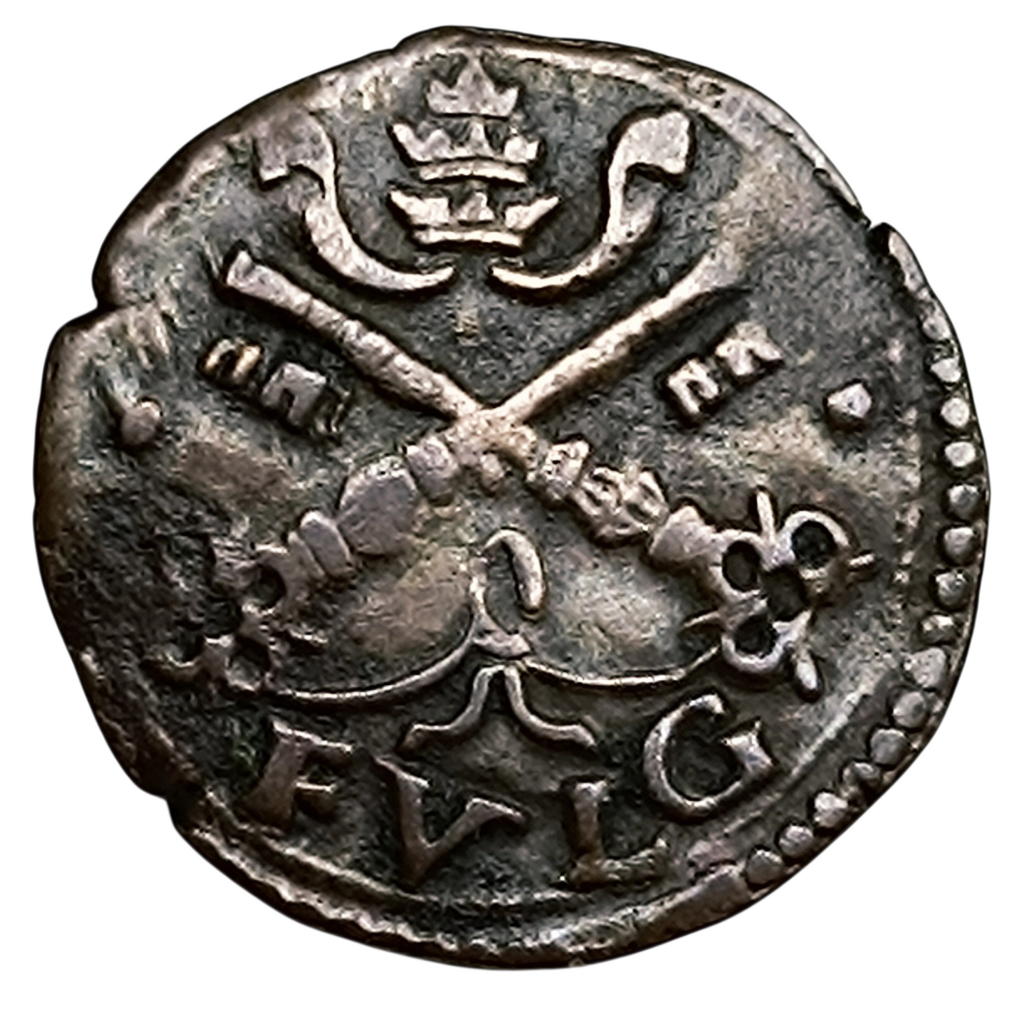 Vatican États pontificaux Leon X (1513-1521) Quattrino Foligno 0.78 gr