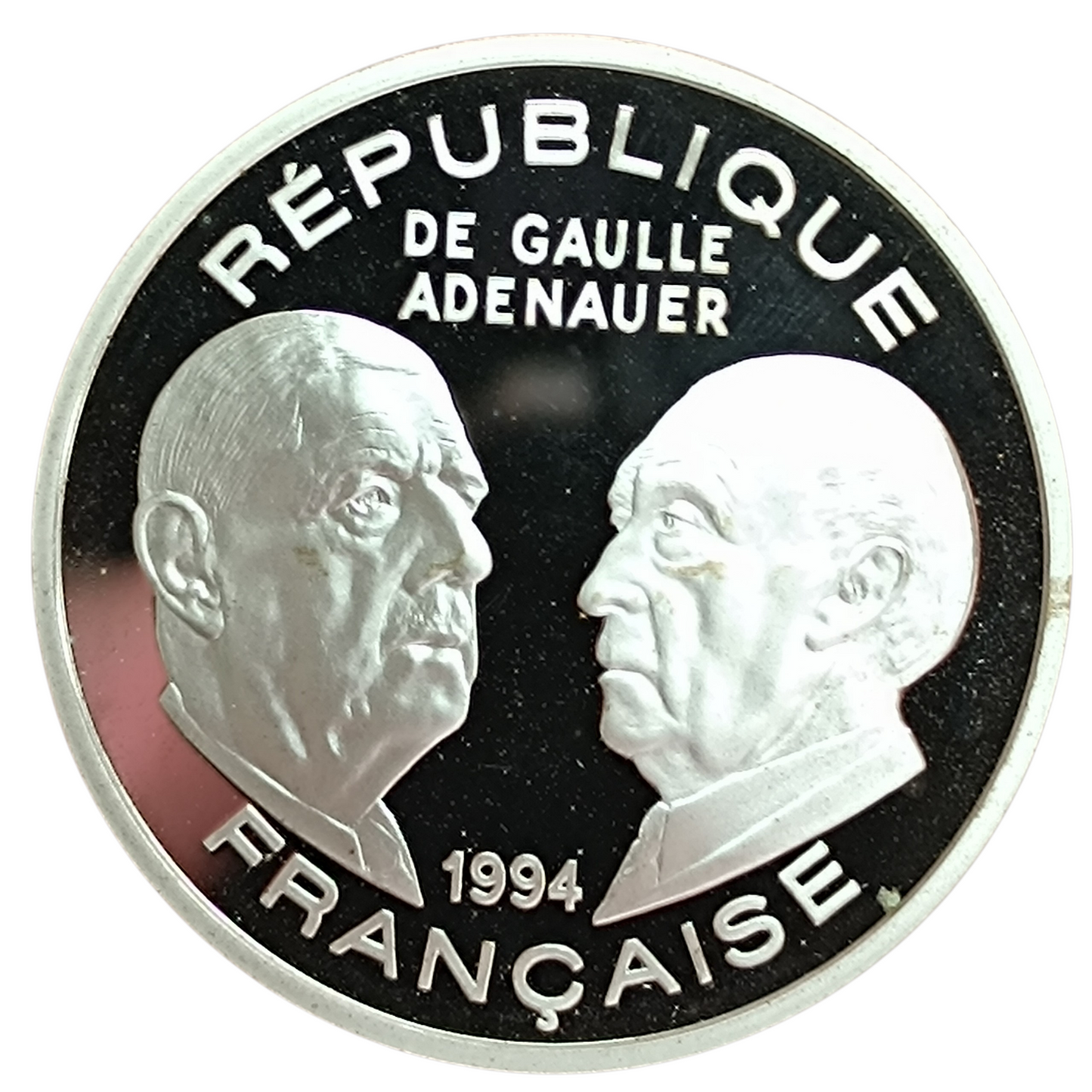 Monnaie de Paris 100 Francs 1994 De Gaulle Adenauer Coffret BE Argent 22.2 gr