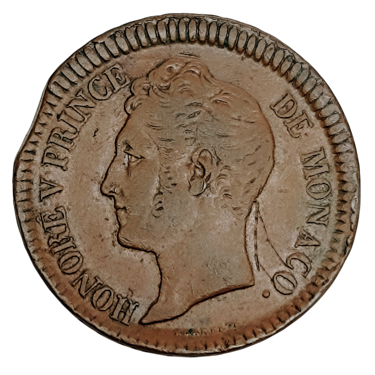 Monaco Honoré V (1819-1841) Un Décime 1838 MC 18.32 gr