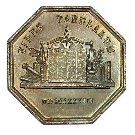 Jeton Notaires de l'arrondissement de Doullens (Somme) 1833 Argent 13.34 gr 31 mm