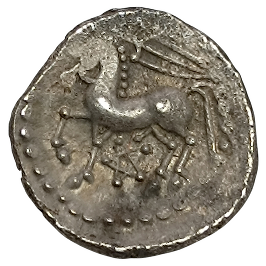 Gaule Bituriges Cubes (Région de Bourges) Denier au glaive et au pentagramme. Argent. 1.96 gr