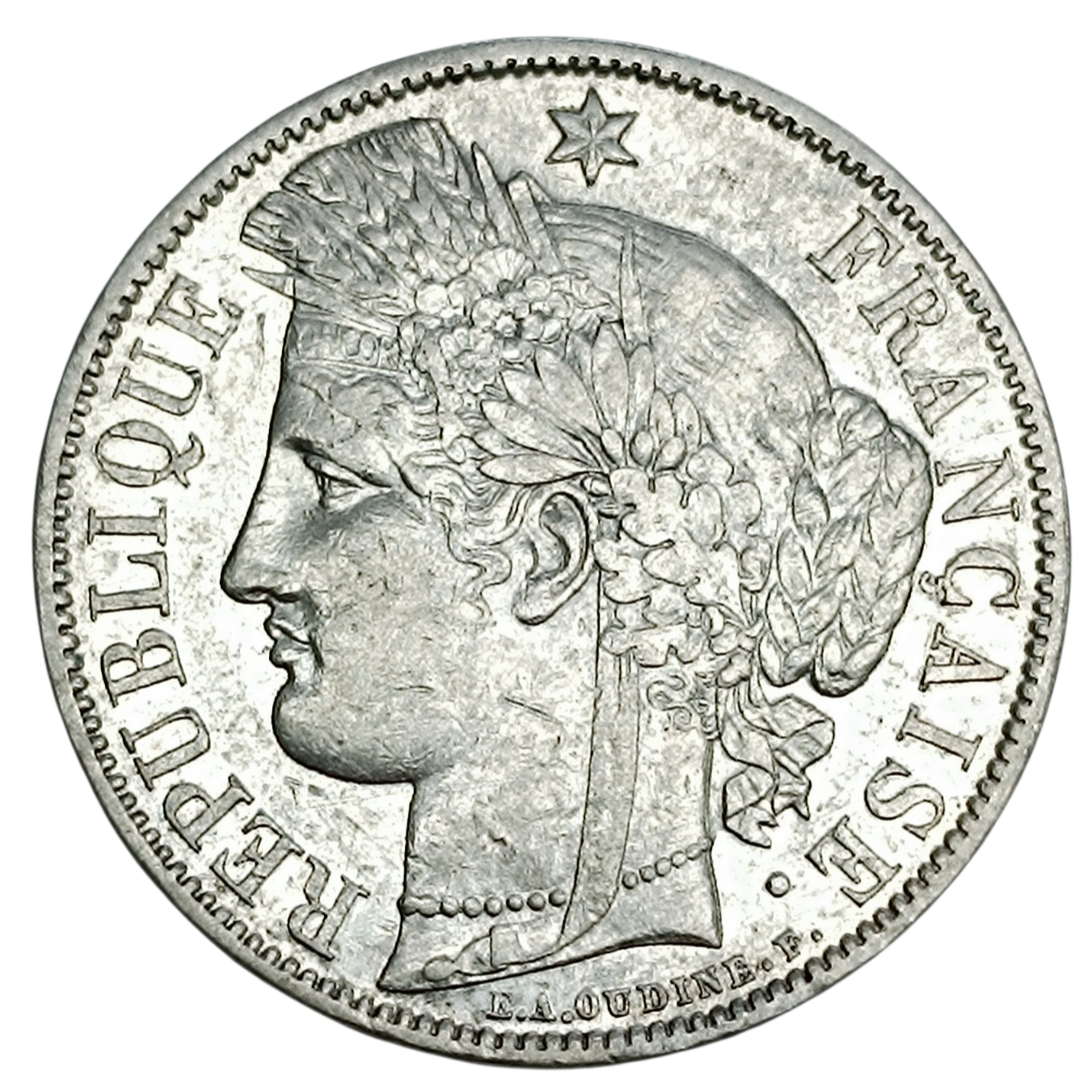 Cérès avec légende 5 Francs 1870 A Paris Argent 24.90 gr