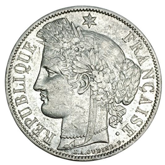 Cérès avec légende 5 Francs 1870 A Paris Argent 24.90 gr