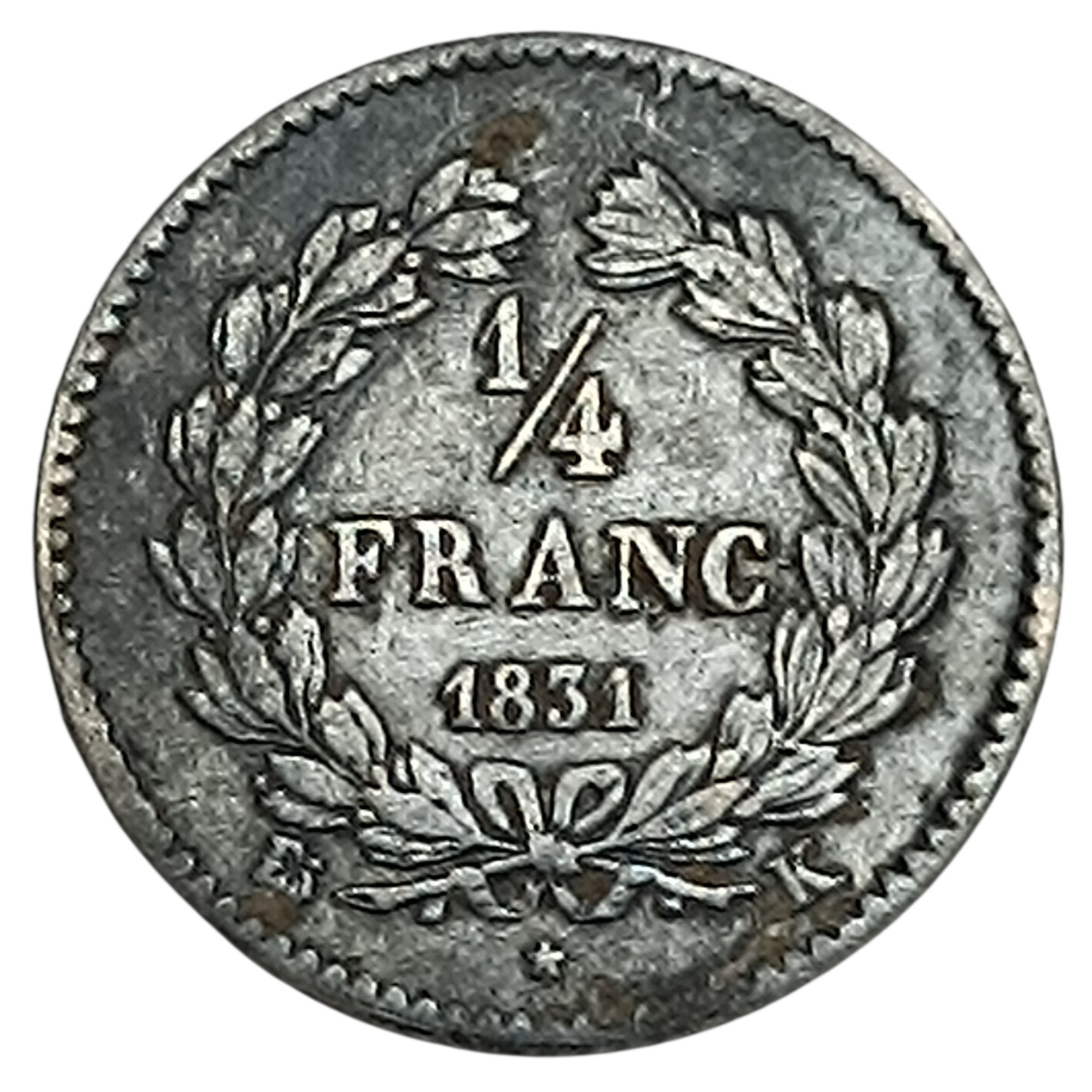 Louis-Philippe Ier (1830-1848) 1/4 de franc 1831 K Bordeaux Argent 1.22 gr