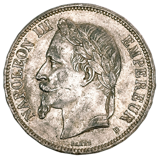 Napoléon III (1852-1870) 5 Francs 1870 BB Strasbourg 25.00 gr Argent