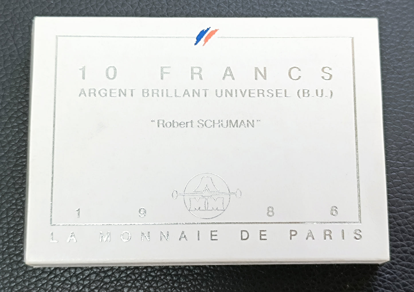 Monnaie de Paris 10 francs Robert Schuman 1986 Coffret BU Argent