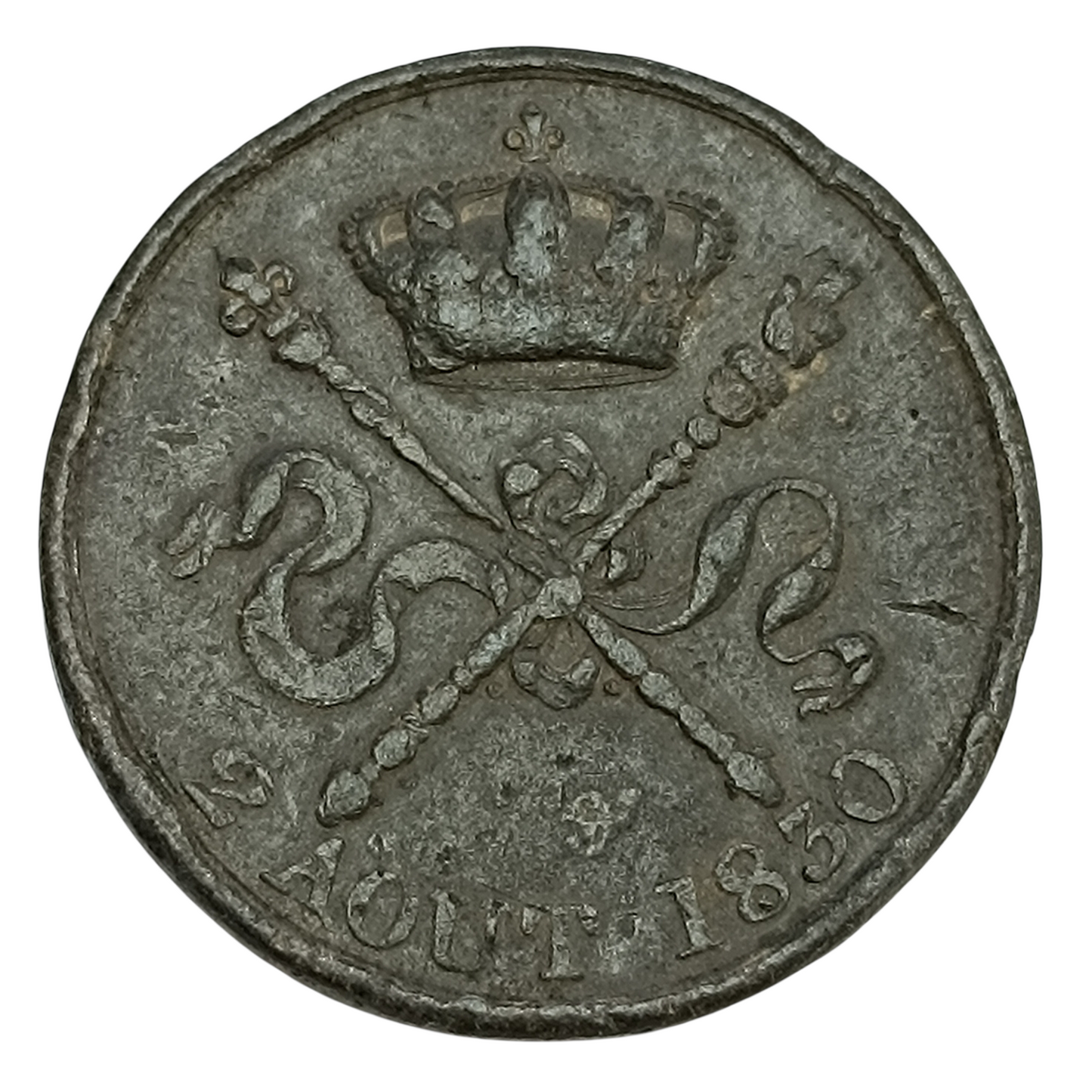 Módulo 5 Francos en peltre Enrique V 2 de agosto de 1830 21,71 gr 37 mm