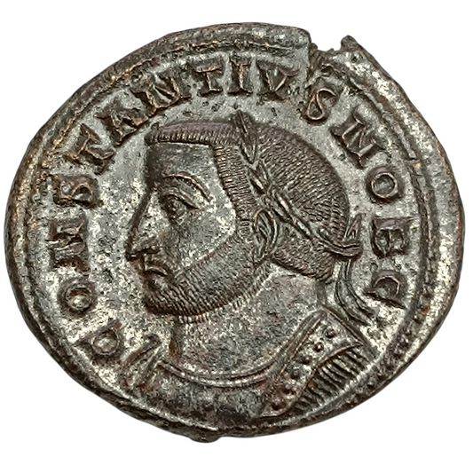 Constance I (305-306) Follis de Lyon (PLC) Belle argenture 10.88 gr
