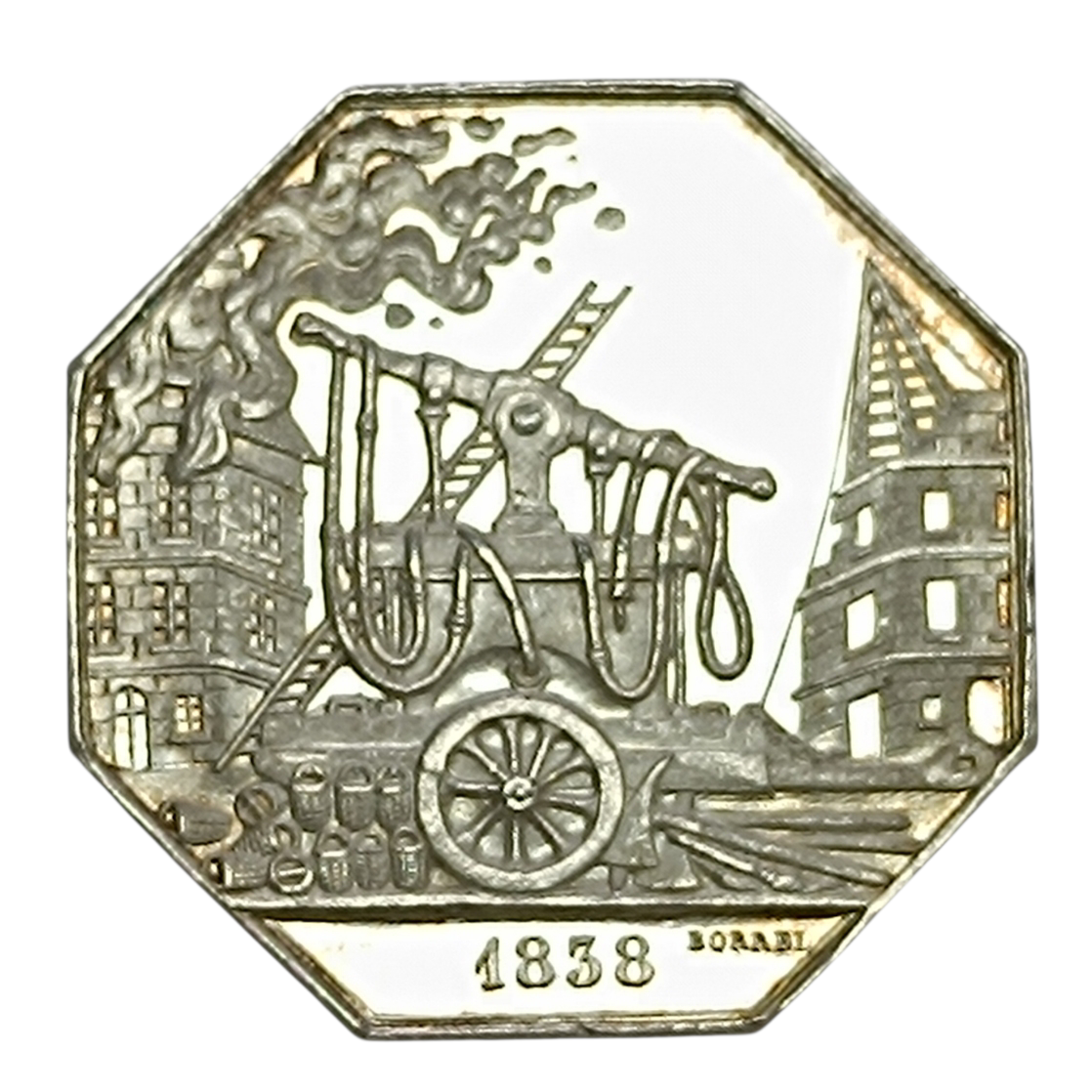 Jeton assurance contre l'incendie 1838 Vienne Deux Sèvres Vendée Charente et Charente Inférieure Argent 12.91 gr