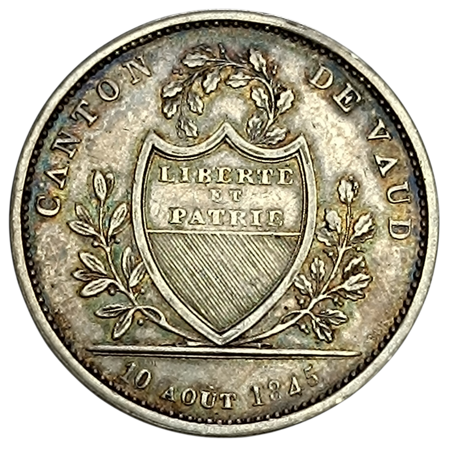 Suisse Canton de Vaud 1 Franc 1845 Argent 7.17 gr