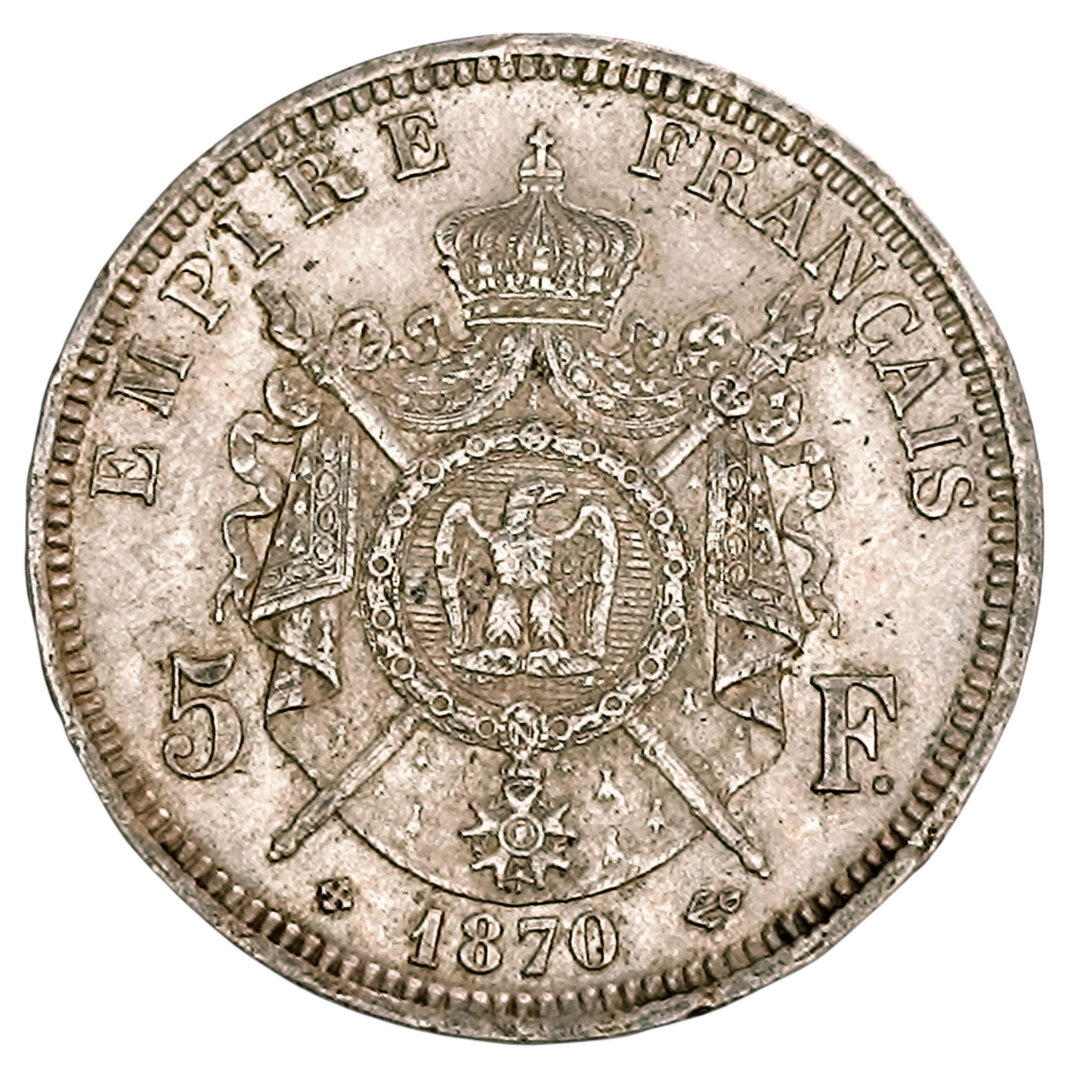 Napoléon III (1852-1870) 5 Francs 1870 BB Strasbourg 25.00 gr Argent